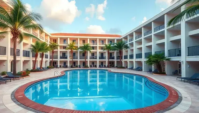 IMG Academy campus residence with pool and palm trees